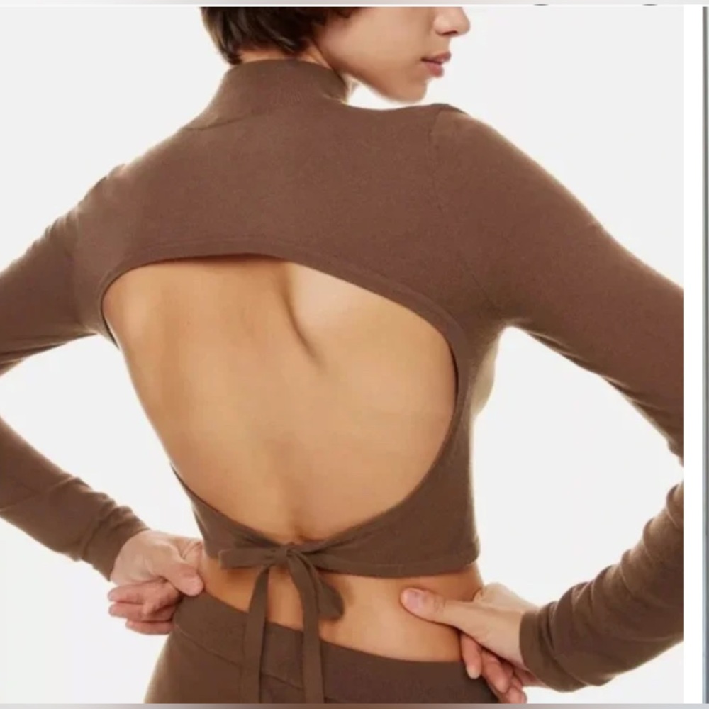 Sunday Best Brown Open-Back Crop Top